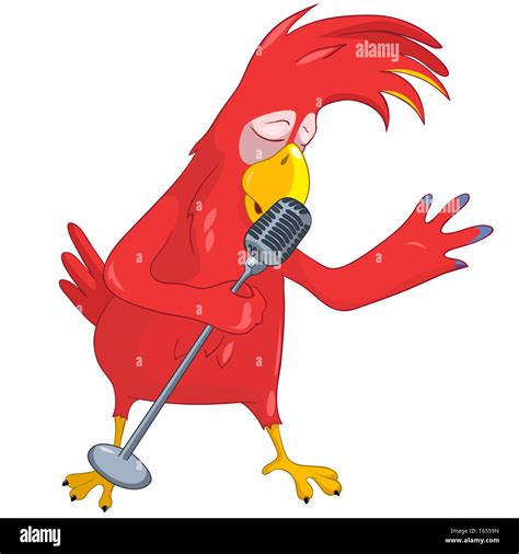 Funny Parrot Singing Stock Photo - Alamy