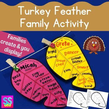 Turkey Feather Bulletin Board Craft | Family-Parent Activity | Thanksgiving