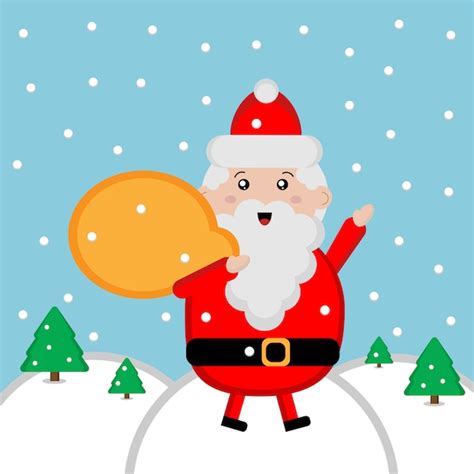 Premium Vector Cute Santa Claus With Bag