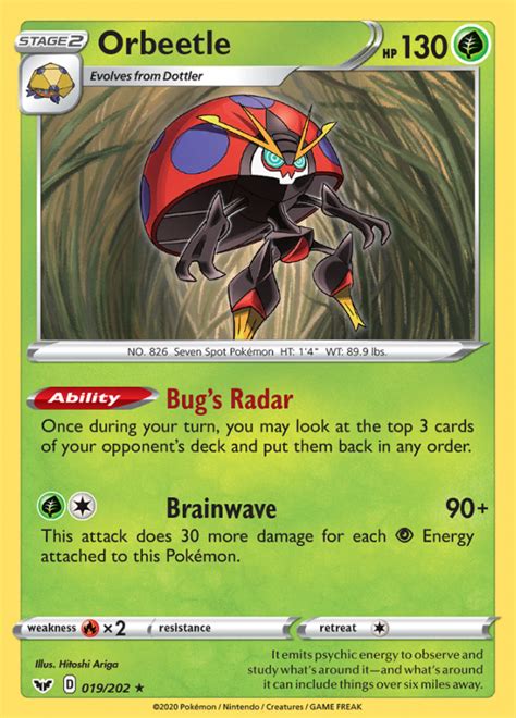 Orbeetle Sword Shield Rare Pokemon TCG DigitalTQ