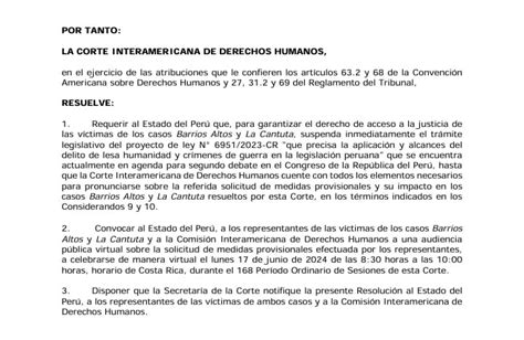 Corte Idh Pide Al Estado Peruano Que No Tramite Ley De Lesa Humanidad