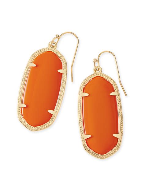 Elle Gold Drop Earrings In Orange Kendra Scott