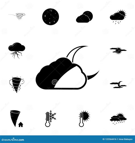 Crescent Moon And Cloud Icon Detailed Set Of Weather Icons Premium