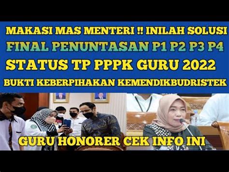 Makasi Mas Menteri Inilah Solusi Final Penuntasan P P P P Status