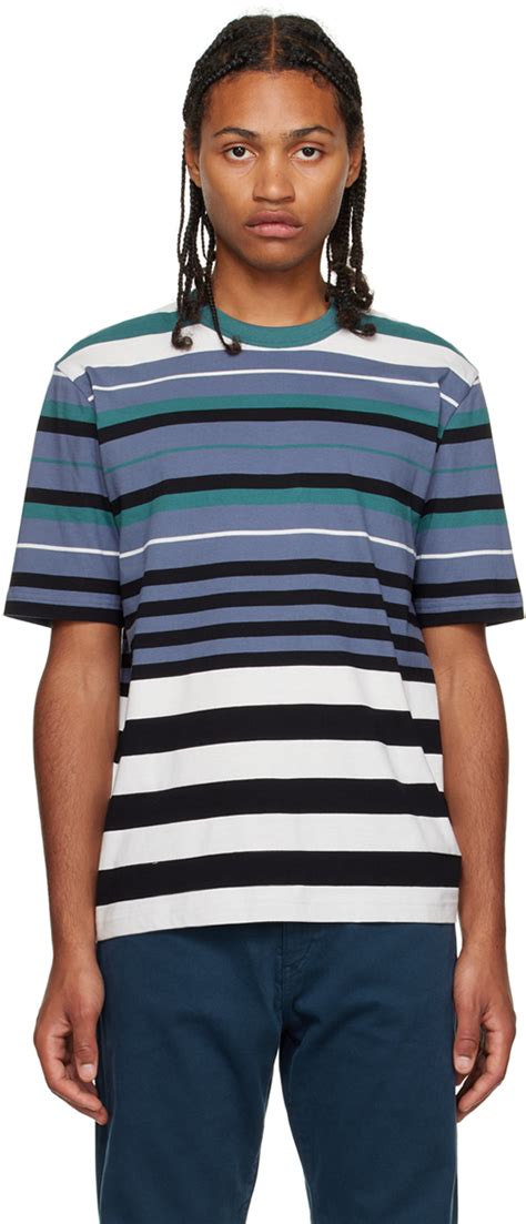 Blue Stripe T Shirt By Ps By Paul Smith On Sale