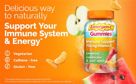 Amazon Emergen C 750mg Vitamin C Gummies For Adults Immune