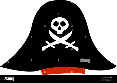 Black Pirate Hat Illustration Vector On White Background Stock Vector