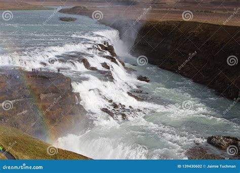 Iceland Waterfalls and Rainbows Stock Photo - Image of pond, flow ...