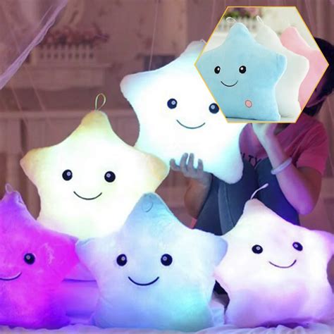 Luminous Pillow Star Glow Cushion Colorful Led Light Pillow Plush Doll