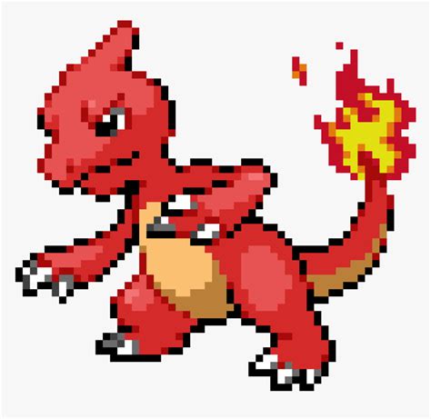 Minecraft Pixel Art Charmeleon, HD Png Download , Transparent Png Image ...