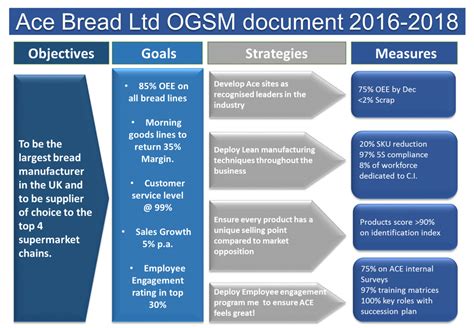 Objectives Goals Strategies And Measures OGSM Business Example