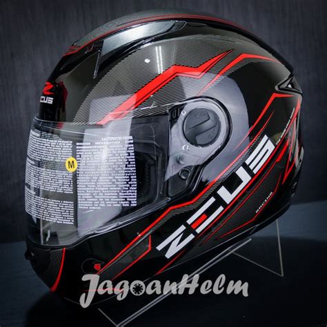 Jual ZEUS Helm ZS811 AL12 Pattern 811 Black RED Free Smoke Visor Di