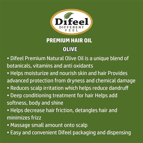 Difeel Premium Natural Hair Oil Olive Oil 25 Ounce 6 Pack