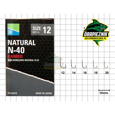 Haczyki Preston Natural N 40 Hooks roz 16 Sklep wędkarski Drapieżnik