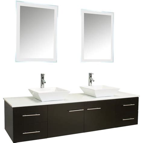 Eviva Totti Wave Wall Mounted Double Bathroom Vanity Set Perigold