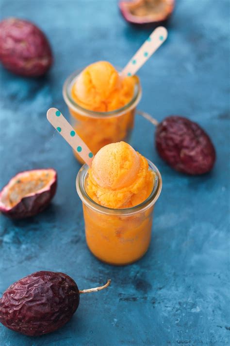 Mango Passion Fruit Sorbet Recipe Vegan Le Petit Eats Recipe