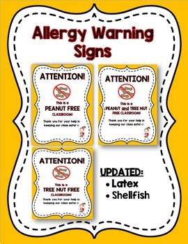 Free Printable Allergy Signs FREE PRINTABLE TEMPLATES