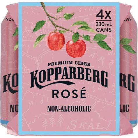 Kopparberg Non Alcoholic Rose Cider 330ml X 4 Pack Woolworths