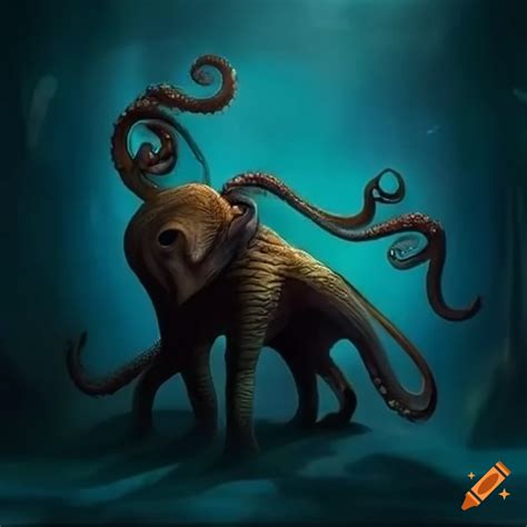 Image Of A Half Octopus Half Elephant Creature