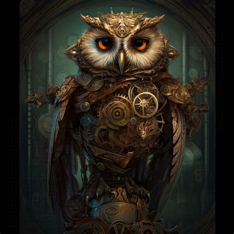 Steampunk Owl Wall Art Majestic Owl Art Prints Ai Artwork Etsy Canada