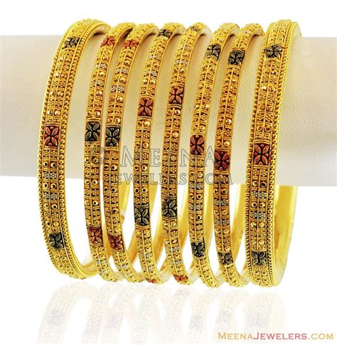 Multi Tone Bangles Set K Pc Bast K Designer Handcrafted