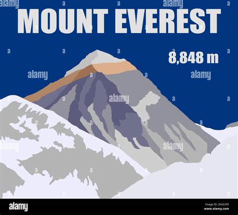 Vector Illustration Logo Of Mount Everest M Geological Structure