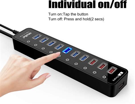 Buy Powered USB 3 0 Hub Atolla USB 3 0 Data Hub 11 Ports 7 USB 3 0