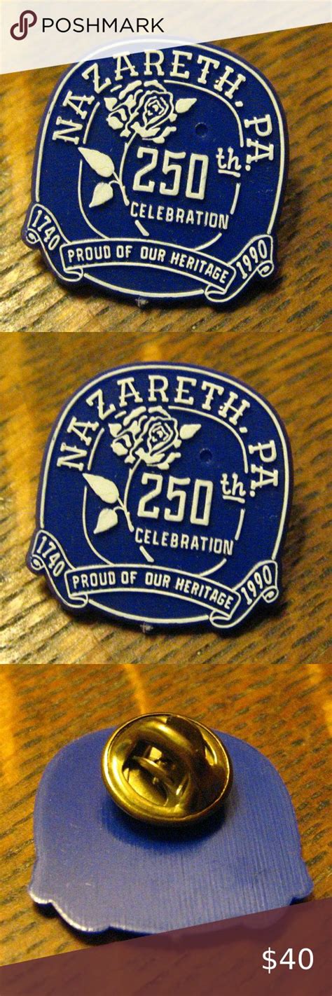 Nazareth PA 1990 Vintage Lapel Pin Nazareth Lapel Pins Makers Mark