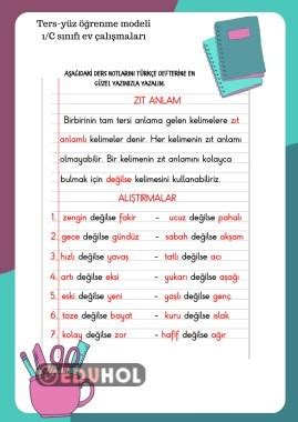 S N F Z T Anlaml Kelimeler Eduhol Etkinlik Ndir Oyun Oyna