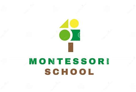 Logotype Montessori Logo De Lécole Publique Et De La Maternelle Illustration De Vecteur