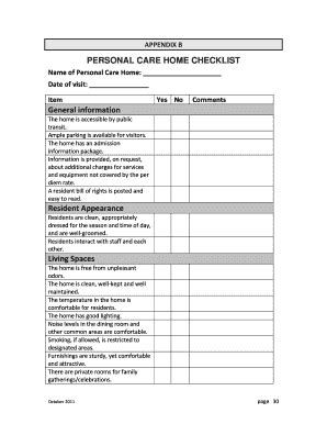 Personal Care Checklist Fill And Sign Printable Template Online