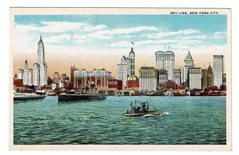 Vintage Postcard New York City Skyline Unused .01 Postage - Etsy