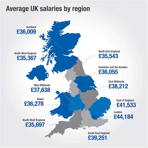 Map Of Average Salaries In The Uk By Region R Europe