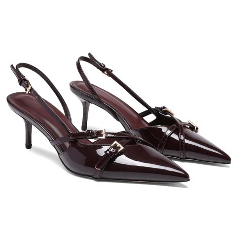 Riekhany Heeled Slingback Kitten Heels for Women Closed Pointed Toe