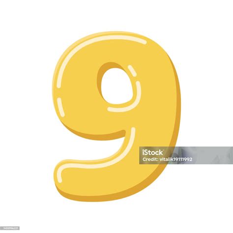 Honey Number Nine Bubble Alphabet Flat Style Stock Illustration Download Image Now Alphabet