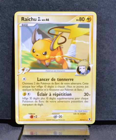 CARTE POKÉMON 31 111 Raichu Gym Leader 80 PV Platine Rivaux Émergeants