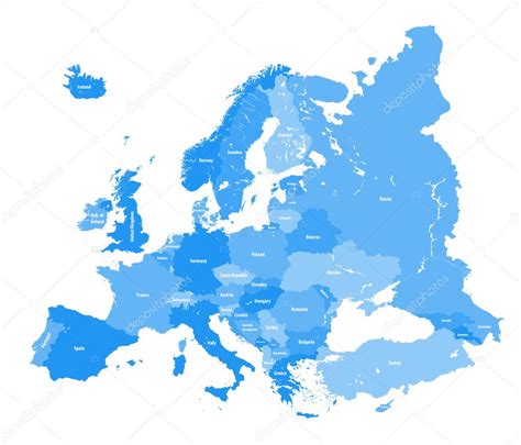 Mapa Politico De Ilustracao Vetorial Da Europa O Continente Europeu Tem