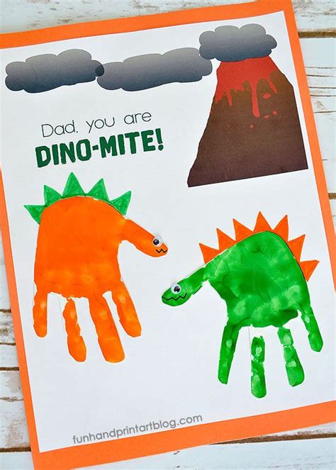 Dinosaur Handprint Art Cute Fathers Day Craft Atelier Yuwaciaojp