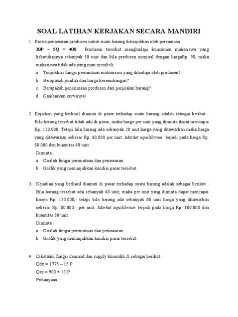 Soal Latihan Mikro Dan Pe Pdf