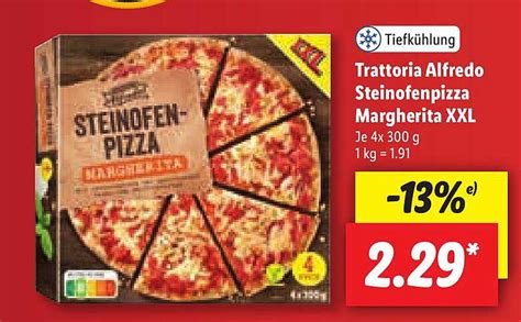 Trattoria Alfredo Steinofenpizza Margherita XXL Angebot Bei Lidl