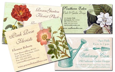 Vintage Botanical Business Cards - Antique Images