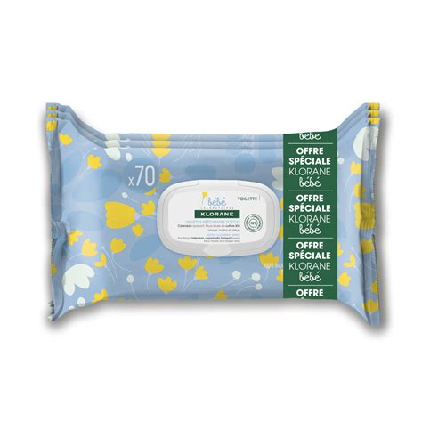 Klorane Bebe Lingettes Nettoyantes Douces X Lingettes Pas Cher