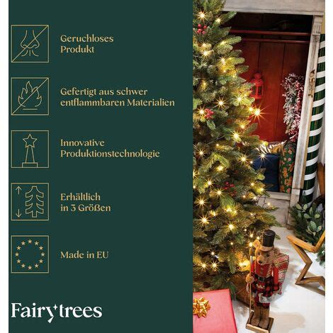 FAIRYTREES Weihnachtsbaum künstlich Nordmanntanne Premium 150 cm