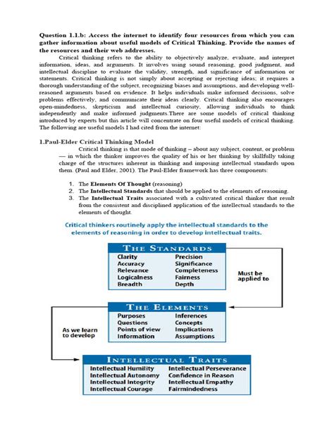 Models Of Critical Thinking Pdf Critical Thinking Thought