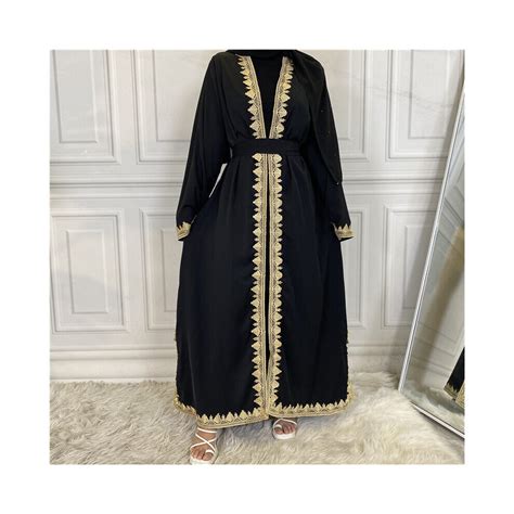 Ramadan Open Abaya Kimono Arabic Muslim Hijab Dress Embroidery