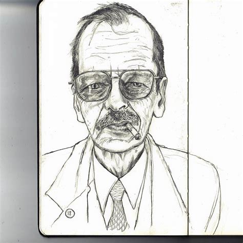 Pencil Drawing Of Man With Glasses And Tie