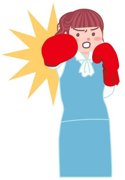 30 Boxing Woman White Background Stock Illustrations Royalty Free