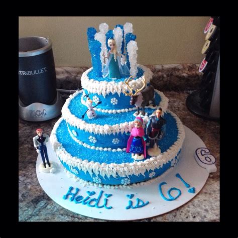 Hand Made Frozen Birthday Cake For My Nieces 6th Birthday Frozen