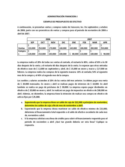 Ejemplo Presupuesto De Efectivo Pdf Economias Macroeconomía