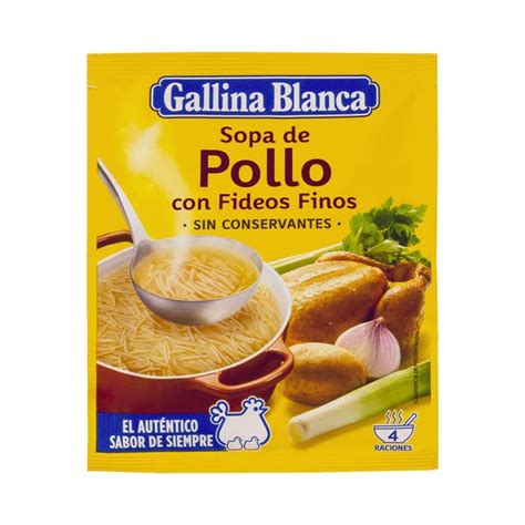 Sopa De Pollo Gallina Blanca Con Fideos Finos